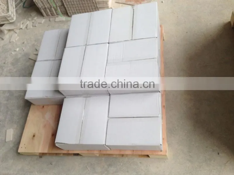 Brick pattern Moca cream marble mosaic tile