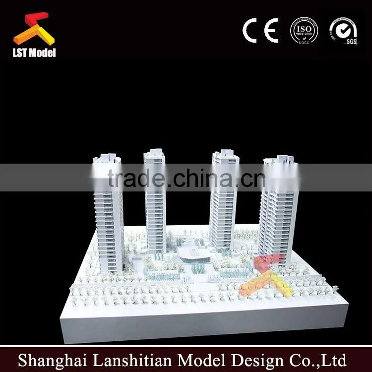 3D architectural scale model using wood base table
