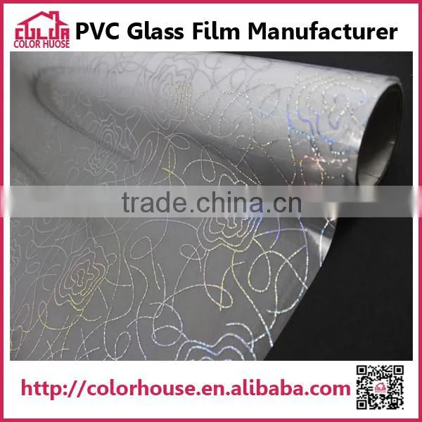 film roll adhesive glass flower decoration laser sticker