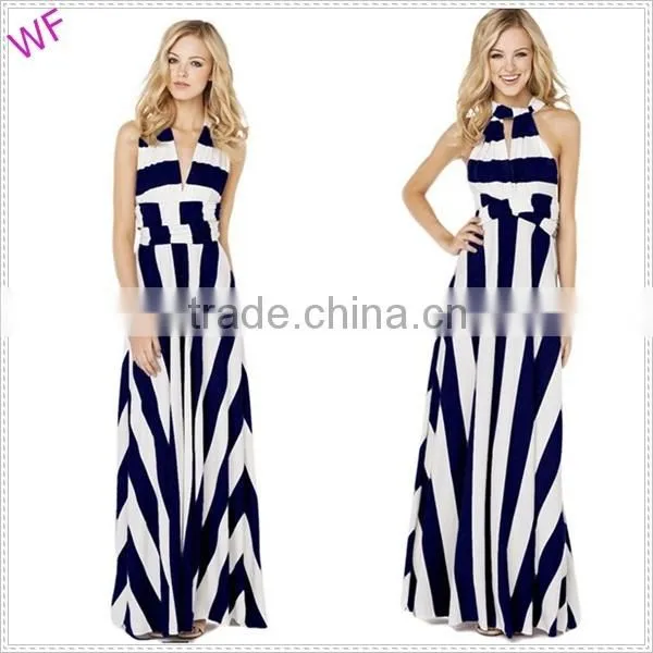 Ladies Western Stripe Long Maxi Dress
