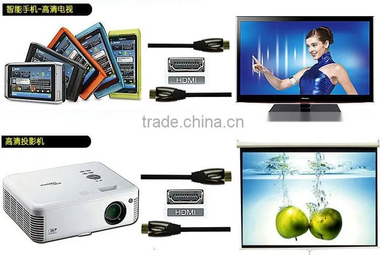 High speed Flat HDMI Cable 24k gold 3D Ethernet 1080p 2160P