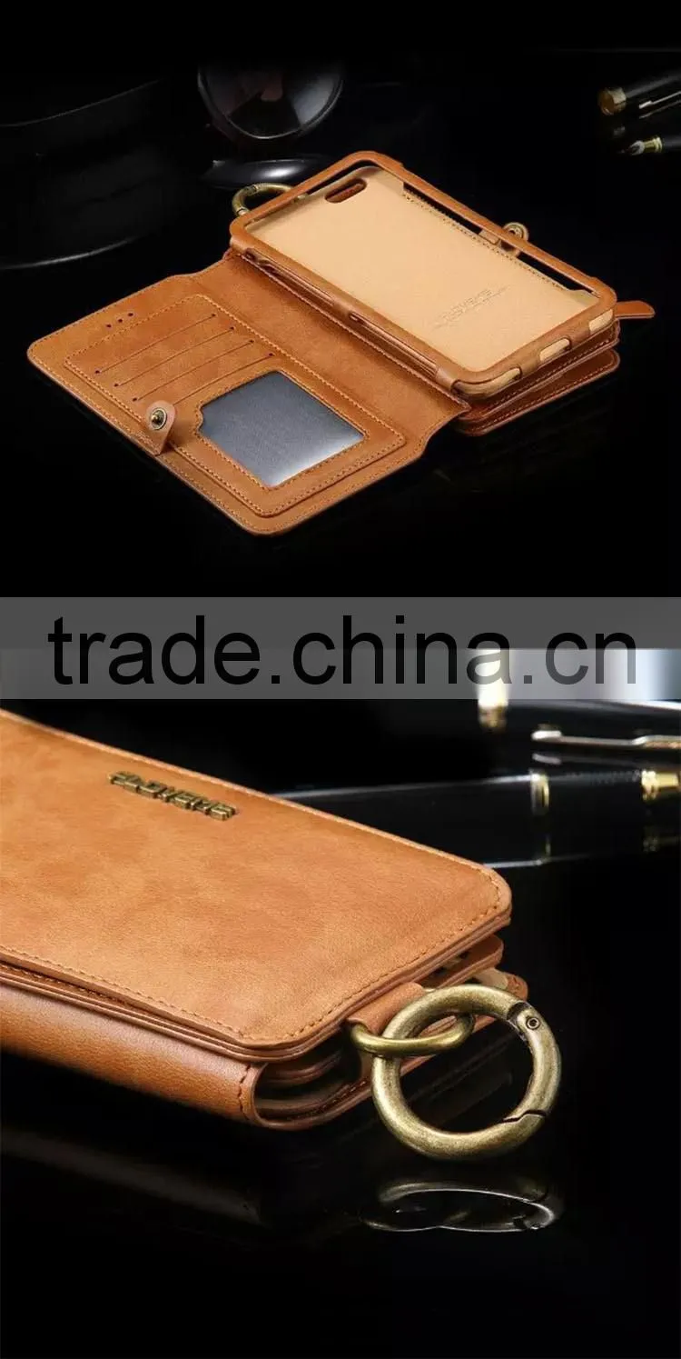 Leather cell phone case wallet card holder flip case cover for iphone 6 6s 6plus
