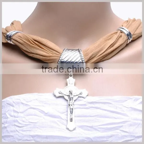 Silver Jesus Cross Pendant Shred scarve