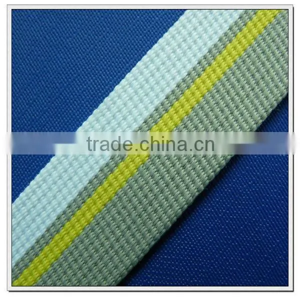 25mm wide striped polyester webbing strap for handbags,high strength polyester webbing