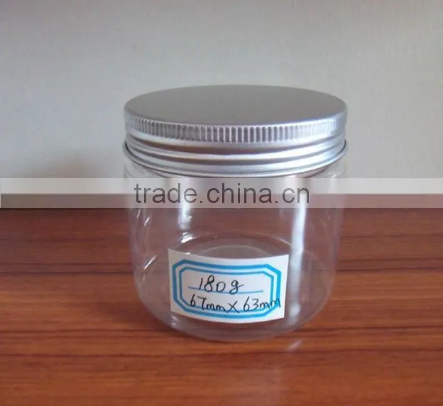 250g wide mouth PET food jar with aluminum screw cap