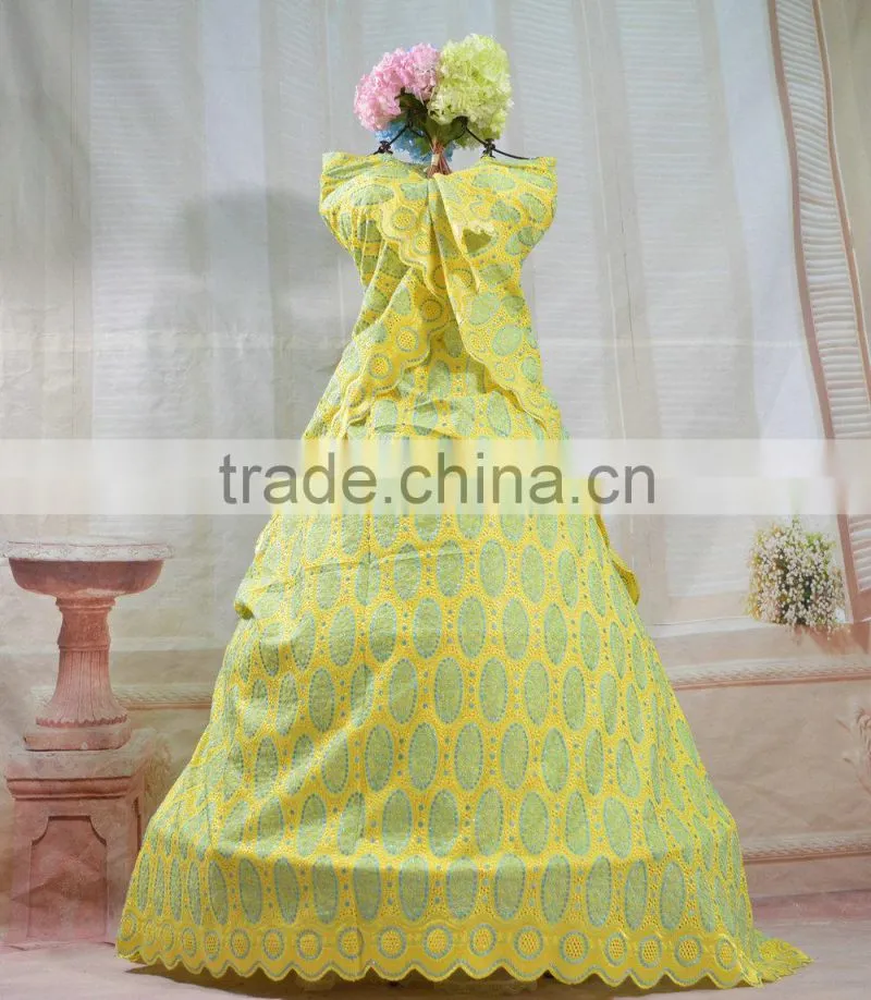 2015 new arrival african swiss lace fabric bulk lace fabric swiss cotton lace fabric