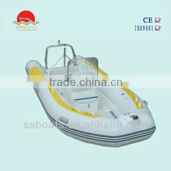 Sunshine rigid hull fiberglass inflatable fishing boat