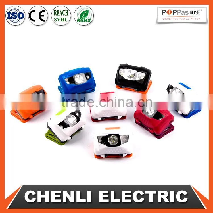 Poppas T16 2+1 red smd led 3AAA battery operated waterproof outdoor camping running walking reading ultra bright headlamp