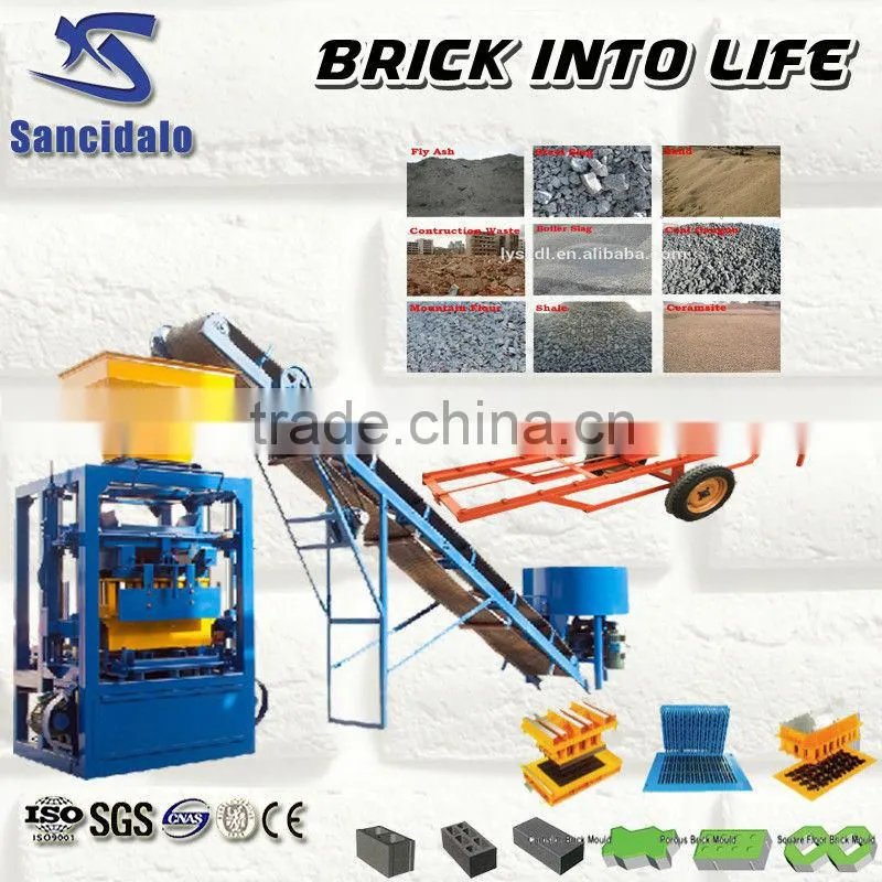 QT4-15B Hydraulic PLC Control Full Automatic Concrete Burning-free Hollow Brick Making Machine
