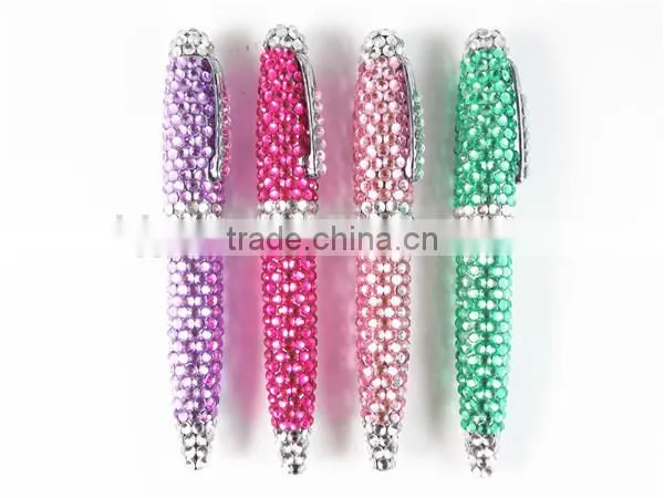 2015 New style cute ball pen metal mini crystal pen