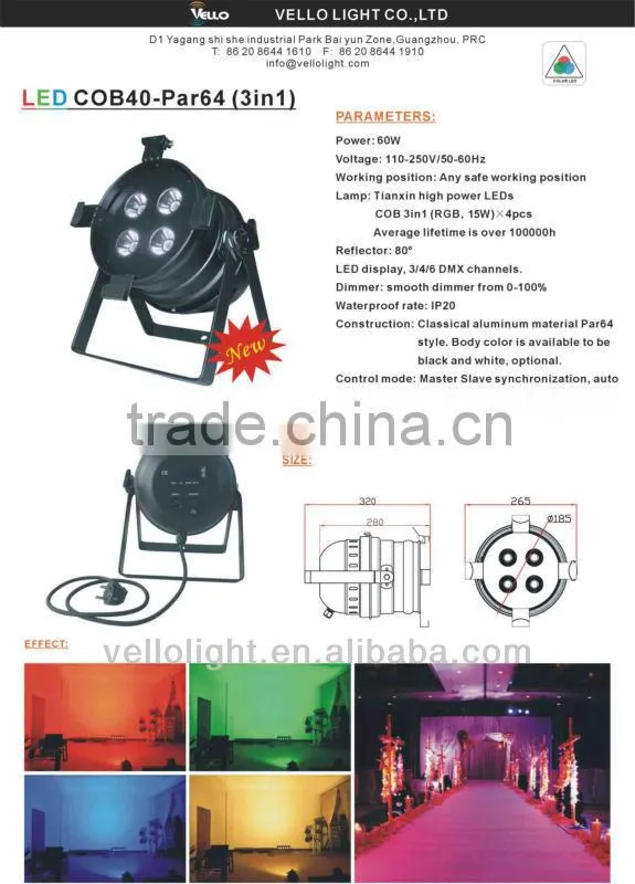par 64 led stage lighting LED Par-64S-COB40