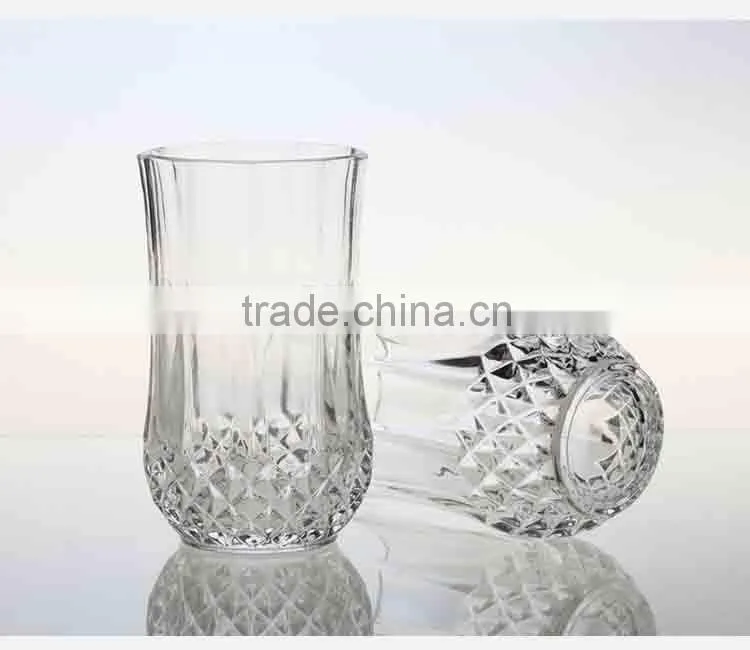 Machine made fashional shape 330ml whiskey glass
