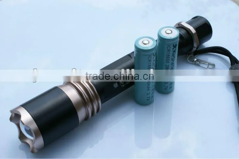 Waterproof aluminum alloy led torch rechargeable focus zoom high power flashlight
