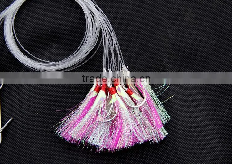 The NewJapan fishing hooks 25pcs/1 bag Longline Traces flasher hook 50cm fishhook lure hook for fishing