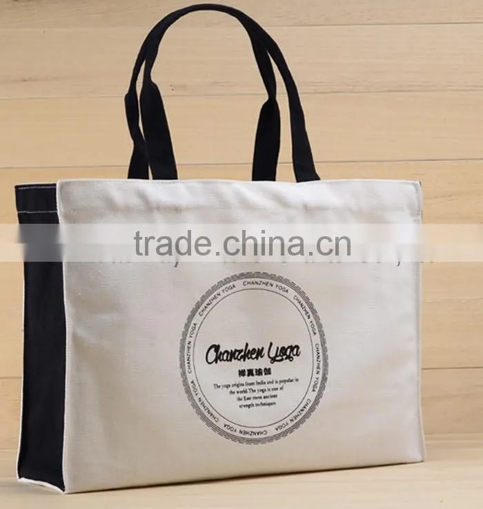 Top quality waxed canvas shoulder tote bag leather handle