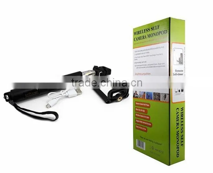 wholesale wired monopod selfie stick headphone cable control