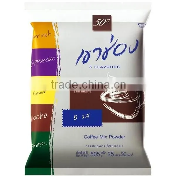 custom made instant coffee packaging sachet bags with coffee design
