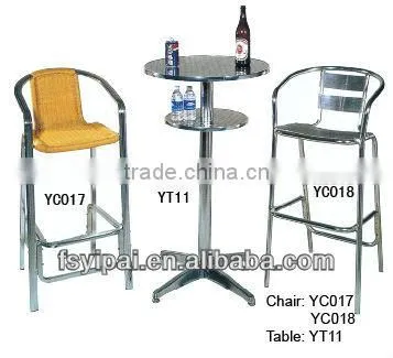 metal bar table and chairs set YC014 YC015 YT10