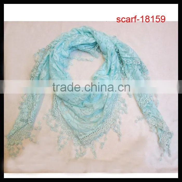 2014new plain lace triangle scarf wholesale