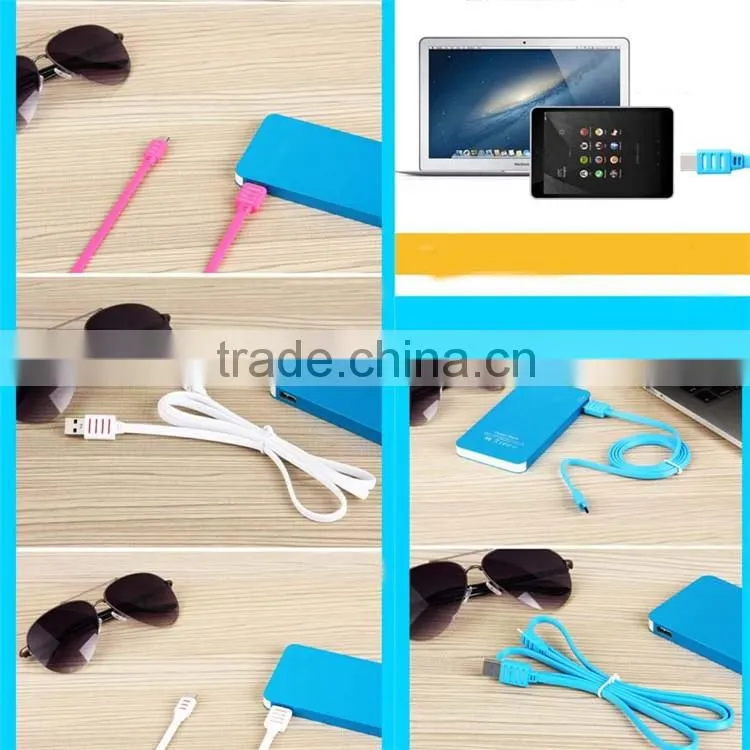 2016 Colorful Fresh look Type-C to USB2.0 flat wire phone cable