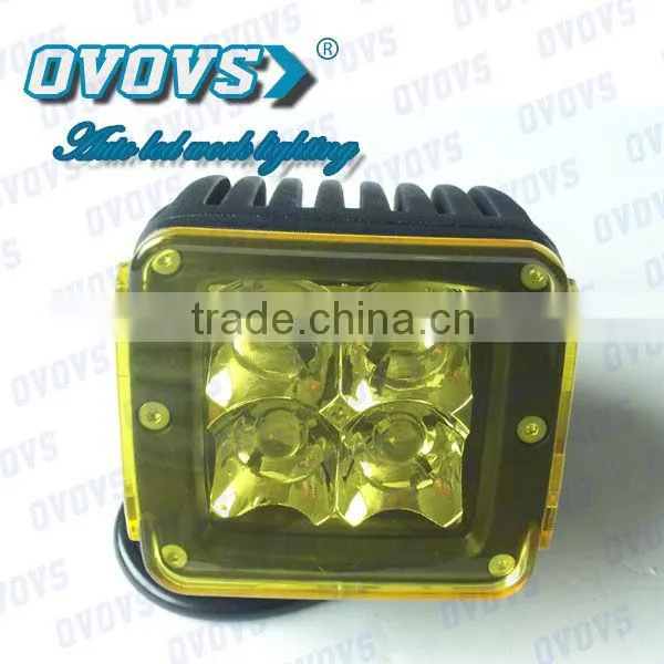 10-30v 12W LED work light with four color covers for truck, suv, atv, 4x4 off road, heavy duty machine