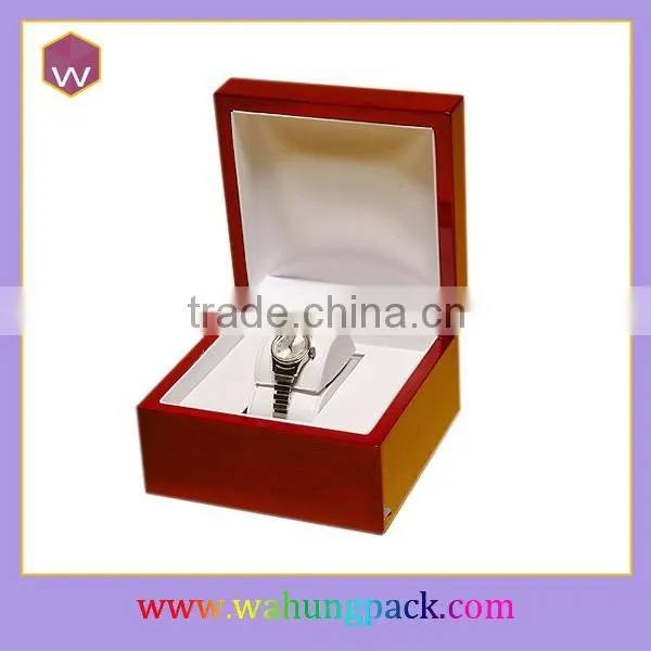Acrylic Window Wooden Black Watch Packaging Box For Storage