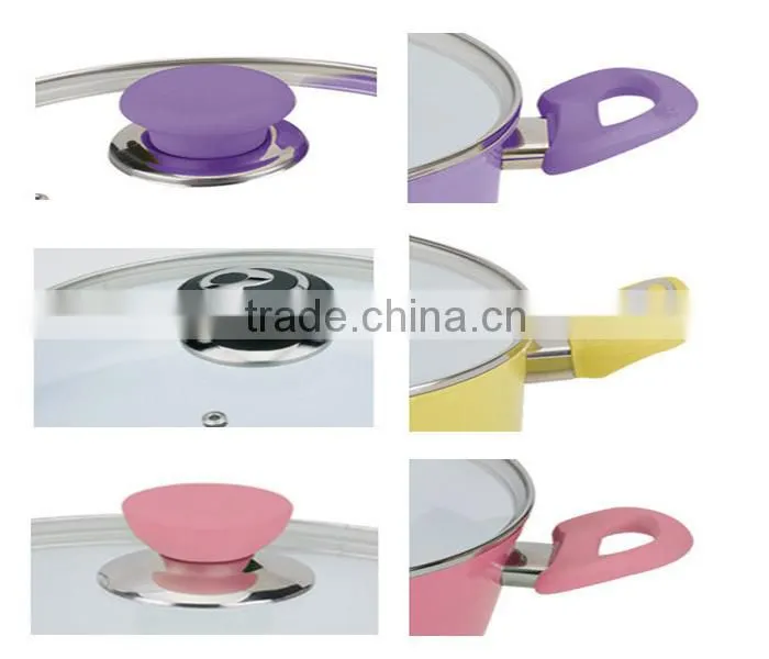 yellow stretch ceramic cookware sets cooking pot aluminium pot kitchen cookware set