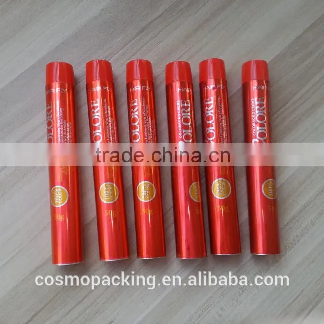 Factory wholesale color hair tube hair cream collapsible aluminum tube