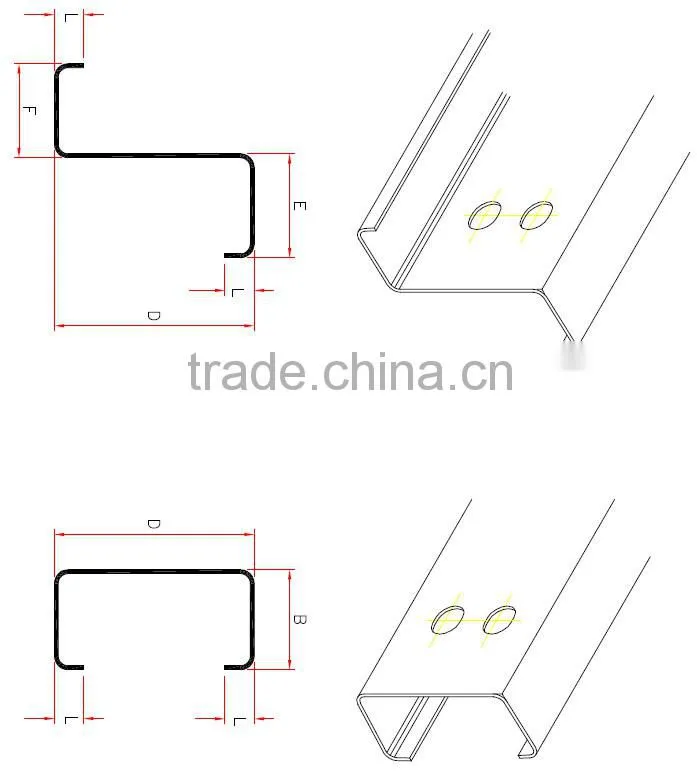 Quickly Change Interchangable CZ Purlin Roll Forming Machine Automatic change size