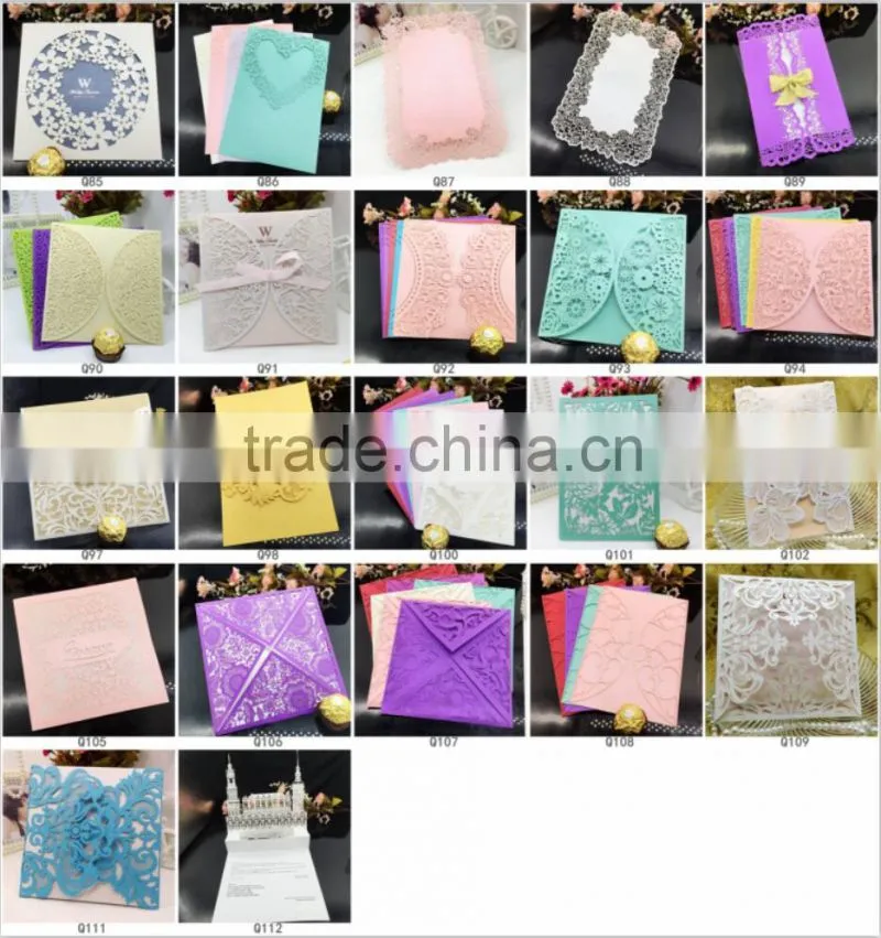 Q23 Best selling Wedding Invitation Card Laser Cut Card Lace Card