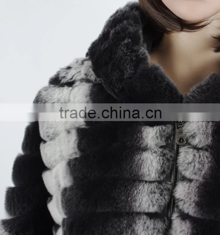 Chinchilla fur coat women poncho coat KZ150069