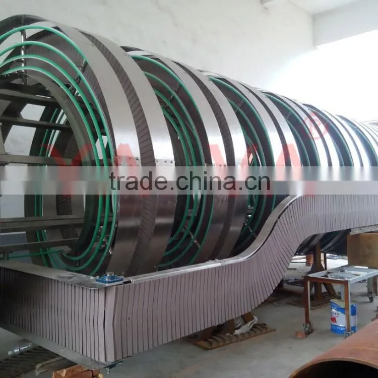 plastic belt spiral conveyor/motorized spiral conveyor