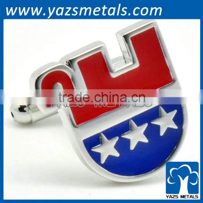 custom plating metal engrave 3D skull cufflinks manufacturer