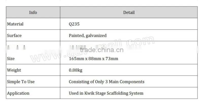 Hot Dipped Galvanized Kwikstage System Toe Board Bracket