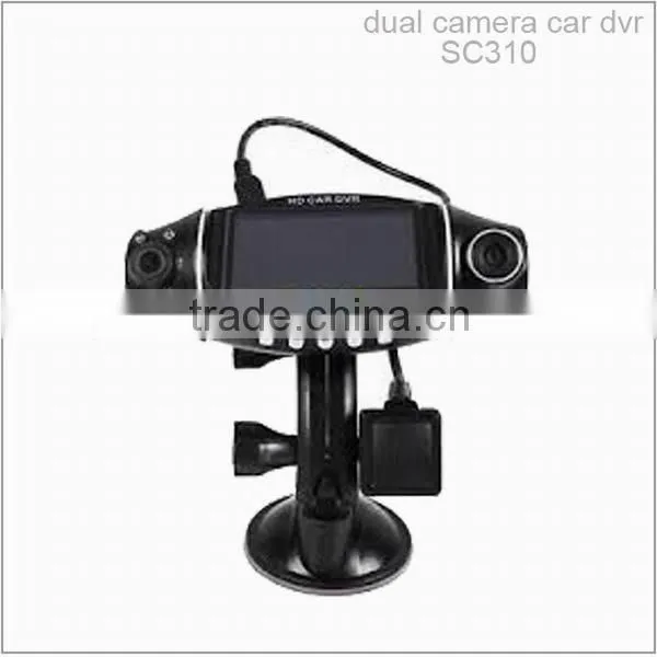 New design dual camera high resolution 2.7 inch TFT LCD panel sc310 car dvr