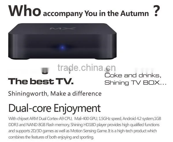 android mini tv box with a9 processor android 4.2 tv box built in XBMC