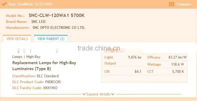 Wholesale price 120W led corn light DLC internal driver SMD chips 110Volts