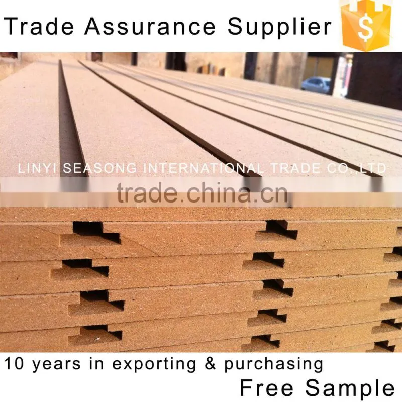 1220*2440*15mm China High Quality MDF SlatWall Back Panel Shelf