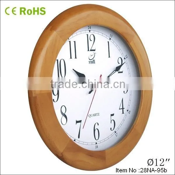 12inch cheap clock round wooden wall clock promotional items 12W28LR