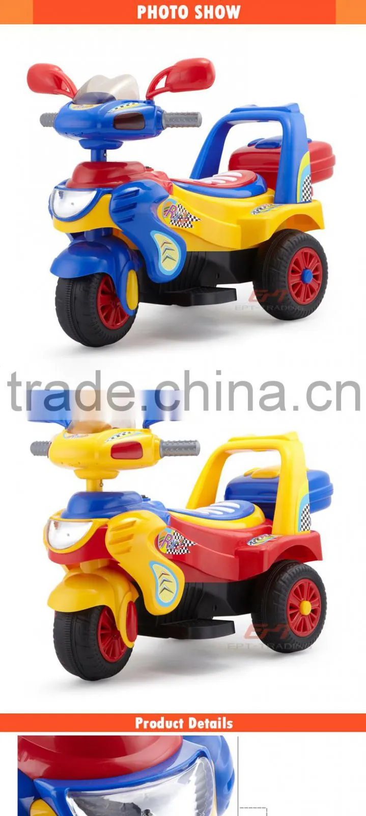 Crazy selling kids remote control ride on plastic motorcycle for sale