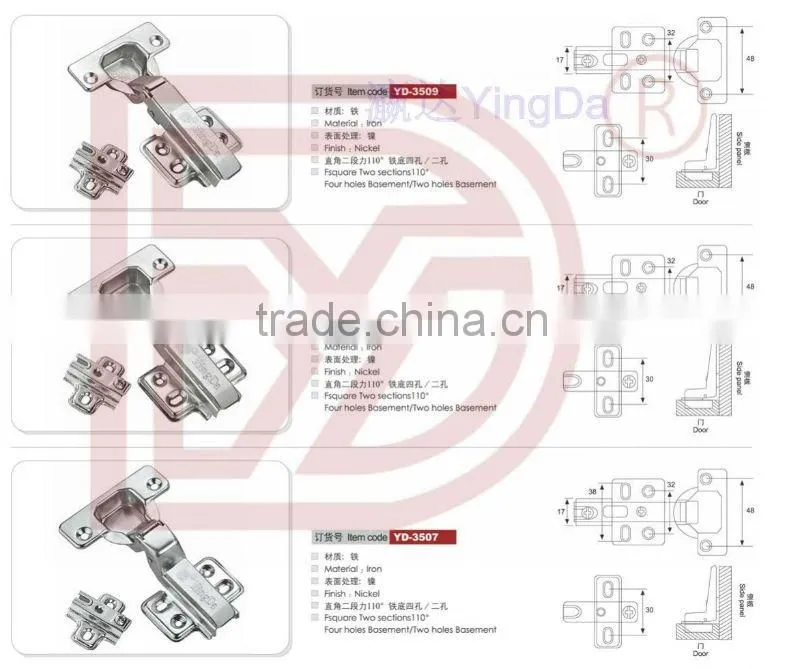 Alummium Door Self Closing Door Hinge with Plastic Pad