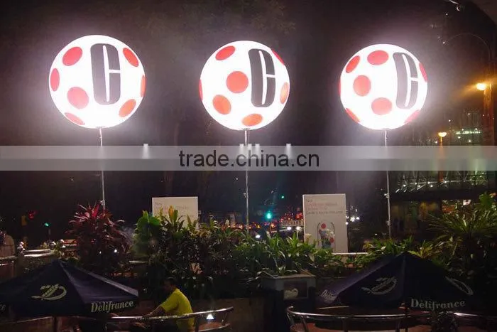 hot sell 1.5m Diameter Advertising Inflatable Trip led Balloon with printed stand LED Balloon for Concert or Action or Party