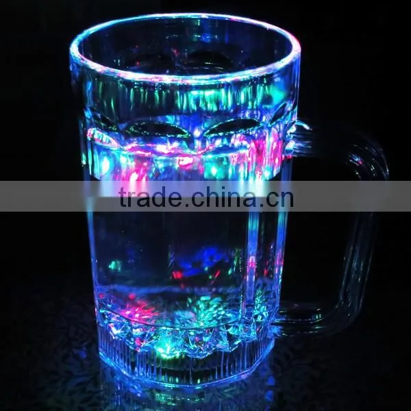 LED glow in the dark Beer mug for bar&party, 480ml(17 ounce)