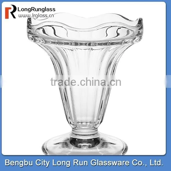 LongRun 300g new design special shaped ice cream glass cup with high quality