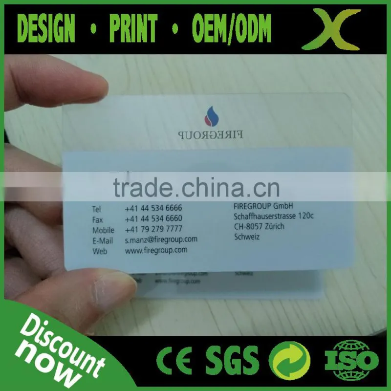 Free Design~~!!Plastic Transparent gift card/clear PVC gift card/Plastic gift cards