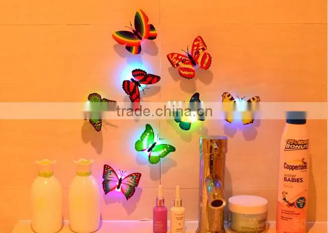 3D wall paper stick on baby night light best decoration bedroom butterfly shape