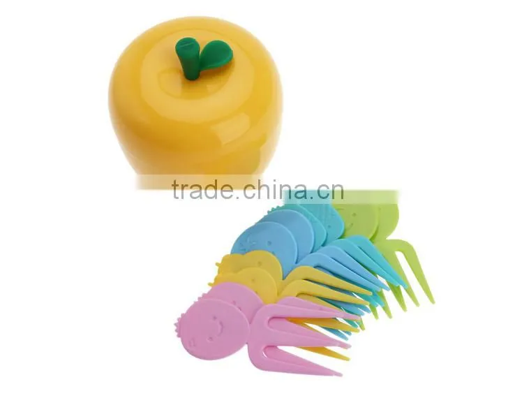 10pcs Colorful Fruit Picks Forks Set / Plastic Picks and Fork for Fruit