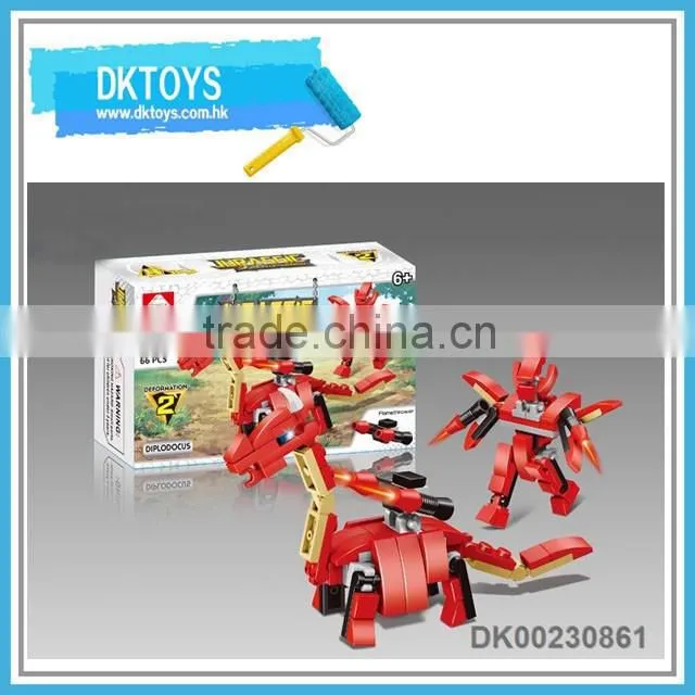 Educational DIY plastic material dinosaur building block toy