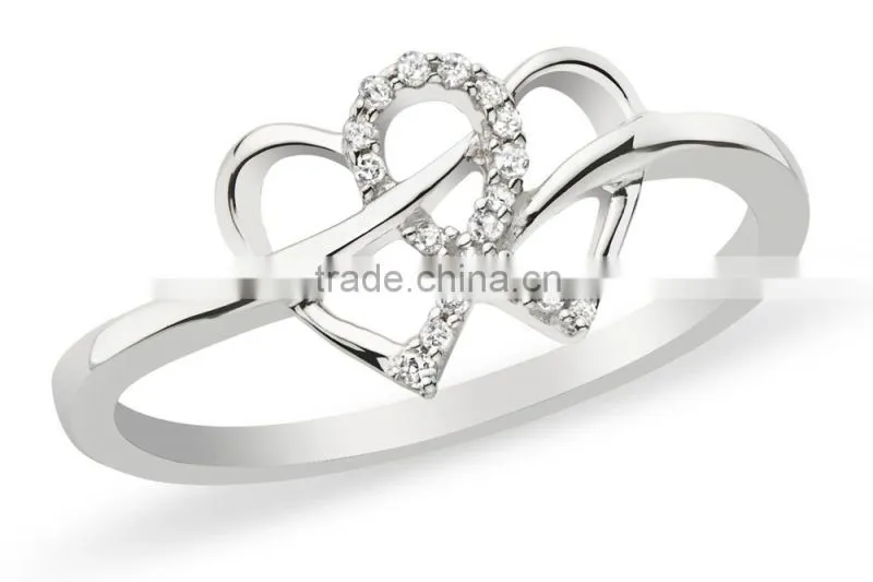 heart shaped 925 sterling silver ring women's silver rings arabic