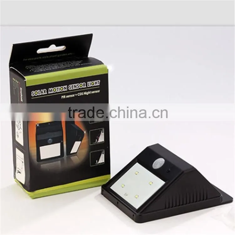 20 led triangle shape 800mah battery PIR sensor + Light control+weak light solar motion sensor light